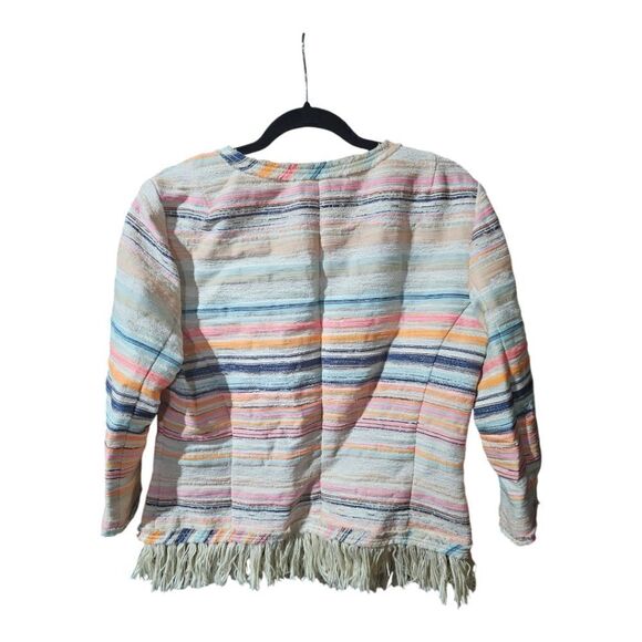 TRINA TURK Dani Sandscape Fringe Jacket - Size 10 - Picture 3 of 12